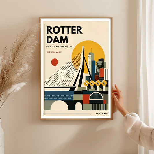 Rotterdam Poster Retro Mid Century Modern Art Print