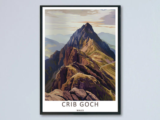 Crib Goch Snowdonia Mountain Print: Earth Tone Wales Wall Art
