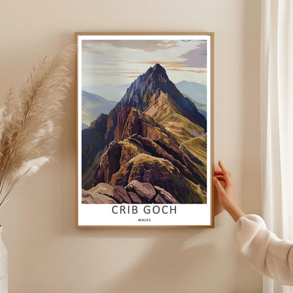 Crib Goch Snowdonia Mountain Print: Earth Tone Wales Wall Art