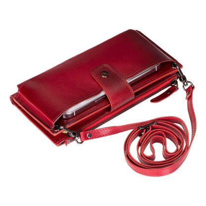 Kaycee Leather Women's Cell Phone Wallet with Strap