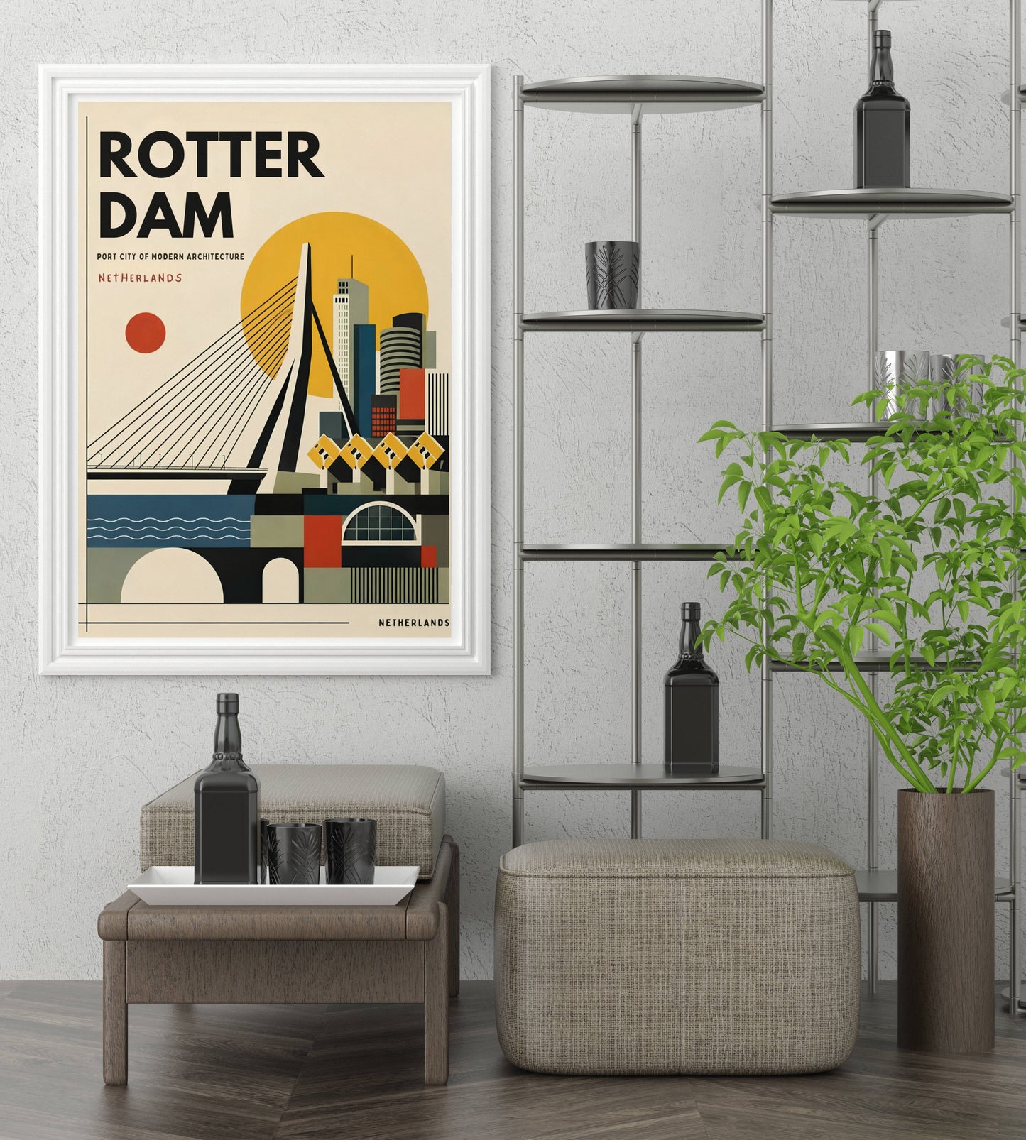 Rotterdam Poster Retro Mid Century Modern Art Print