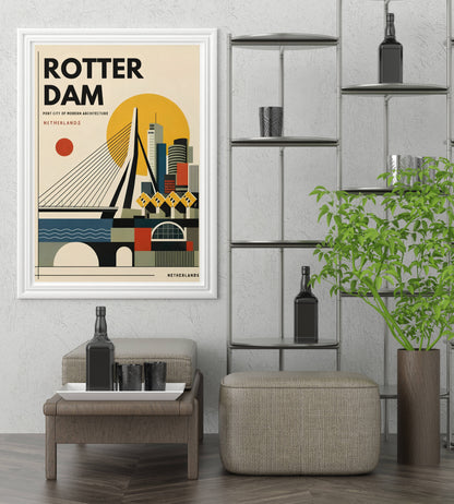 Rotterdam Poster Retro Mid Century Modern Art Print