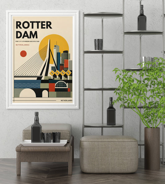 Rotterdam Poster Retro Mid Century Modern Art Print