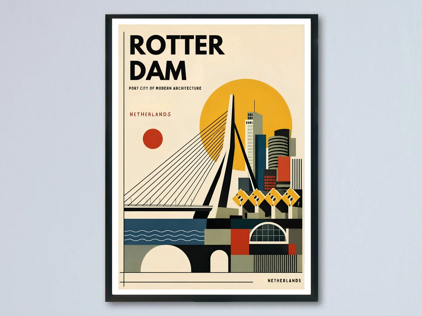 Rotterdam Poster Retro Mid Century Modern Art Print