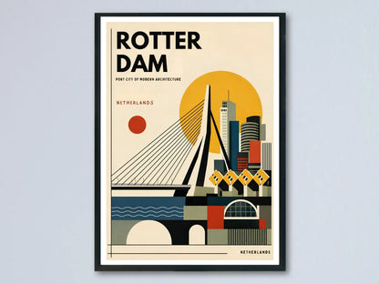 Rotterdam Poster Retro Mid Century Modern Art Print